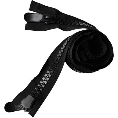 Zipper, 47" Inch, Black, #20, Separating Zipper, Double Sliders, Boat Canvas