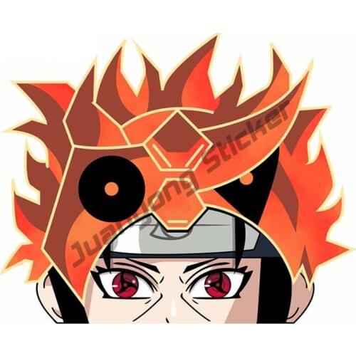 Cartoon Anime Ninja Itachi Susano Hat Peeker Vinyl Car Stickers Scratch-proof SUV Fine Decor Windshield Trunk Decal PVC13x11cm