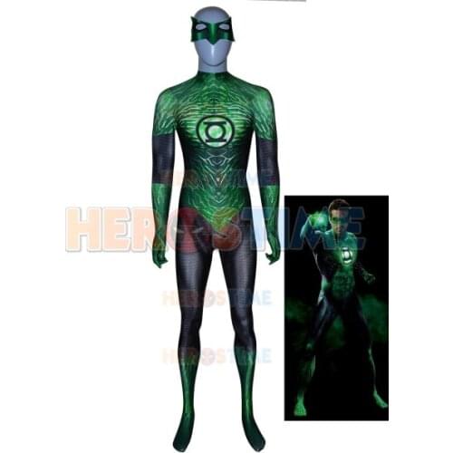 New Green Cosplay Costum 3D Ptinted Superhero Costume Spandex Cosplay Zentai Suit Halloween Costume with Mask