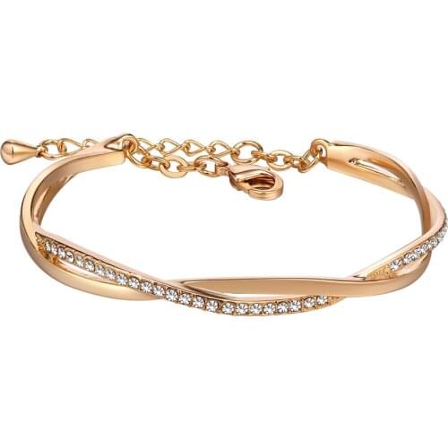 BAFFIN New Simple Elegant Bangle Bracelet Crystals From Swarovski Gold Silver Color Trendy Everyday Jewelry For Women Party Gift