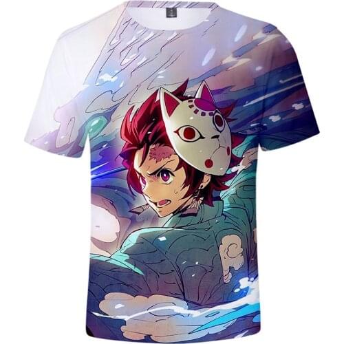 Anime Demon Slayer Printing Casual Short Sleeve T-shirt