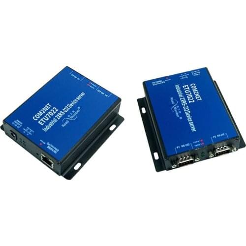 Industrial Grade POE Serial Device Server Dual RS232 to Ethernet TCP Converter Server / Client UDP VCOM Modbus TCP