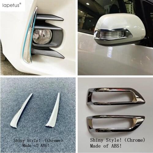 Lapetus Front Bumper Fog Lights Lamps / Rearview Mirror Rubbing Strip Cover Trim For Toyota Sienna XL30 2018 - 2020 Chrome ABS