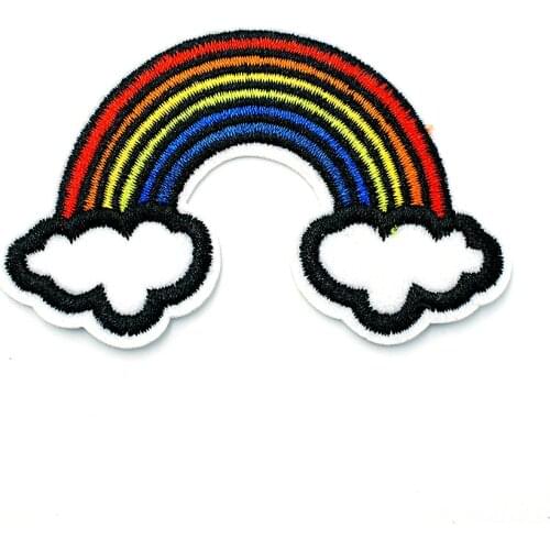 Rainbow (Size:4.7X7.2cm) DIY Cartoon Badges Embroidery Patch Applique Ironing Clothing Sewing Supplies Decorative