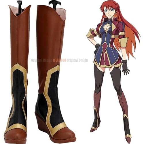 Re:CREATORS Selesia Upitiria Cosplay Boots Wedge Heel Leather Shoes Custom Made