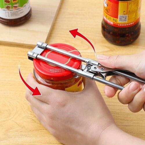 Adjustable Stainless Steel Can Opener Jar Lid Gripper Bottle Opener Lator-saving Kitchen Tool