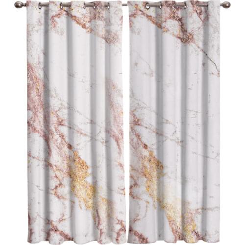 Rose Gold Flash Marble Trend Living Room Bathroom Outdoor Kitchen Drapes Kids Room Curtain Window Treatment Window Treatment