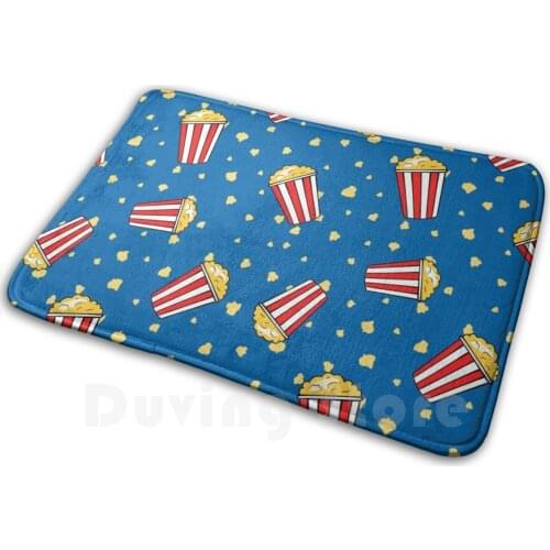 Funny Flying Strip Popcorn Buckets Mat Rug Carpet Anti-Slip Floor Mats Bedroom Funny Cinema Seamless Pattern Sheroes Democrat