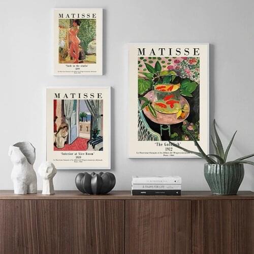 Modern Abstract Oil Effect Exhibition Painting Matisse Canvas Poster Prints Wall Art Pictures for Living Room Bedroom Home Decor