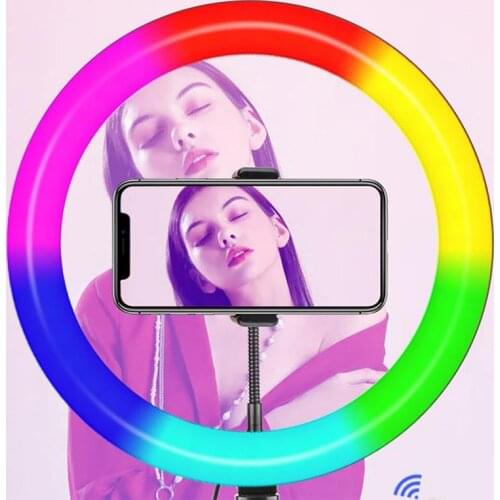 12 Inch Colorful Selfie Ring Light Photography Led Rim Of Lamp With Mobile Holder Support For Youtube Makeup Video Live HWC