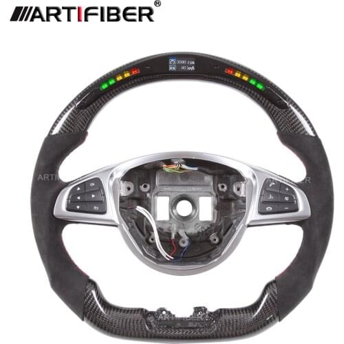 LED Carbon Fiber Steering Wheel for Mercedes Benz W205 S205 S213 W213 X156 C117 X117 W218 X218 C257 V222 X222