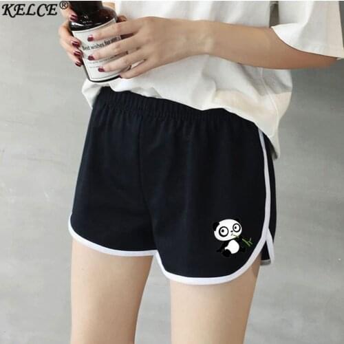 2021 New Womens Shorts Female High Waist Cute Panda Dog Bear Animal Printed Seamless Fitness Leggings Gym Training Loose Shorts