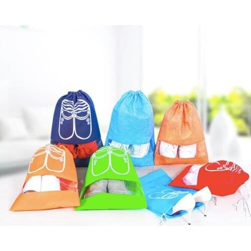 20 pcs shoes dust cover Home Folding Shoes Organisation waterproof Non-Woven Travel Portable Tote Drawstring dust Bag Cover Case