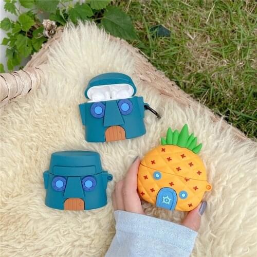 3D Cute Pineapple House Earphone Case for apple airpods 1 2 case Funny Statue House Headphones Cover for airpods pro Cases Funda