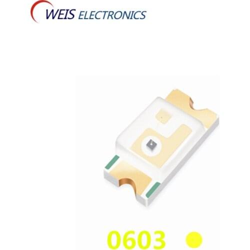 4000PCS 0603 YELLOW LED 1608 SMD LIGHT BEADS 588-590NM 100-200MCD 2.0-2.2V 20mA 120° Wholesale good quality lamp