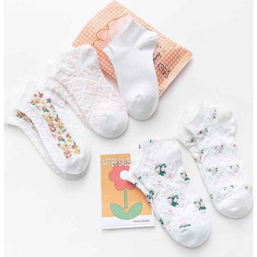5 Pairs/Lot New Style Summer Casual Cute Women Cotton Socks High-Quality Retro Classics Invisible Sox Lolita Low Cut Socks