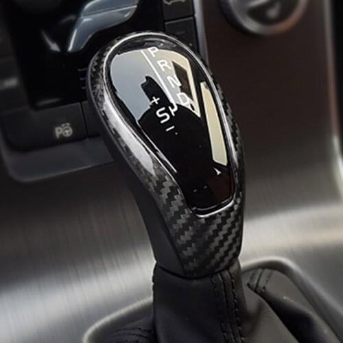 For Volvo XC60 S60 V60 V40 S80 12-19 Real Carbon Fiber Car Gear Head Stickers Automobile Interior Trim Stickers Car Accessories