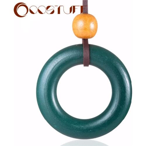 Wholesale Round Necklace Jewelry for Women Statement Necklaces&Pendants Wooden Pendants Vintage Long Chain Suspension Decoration