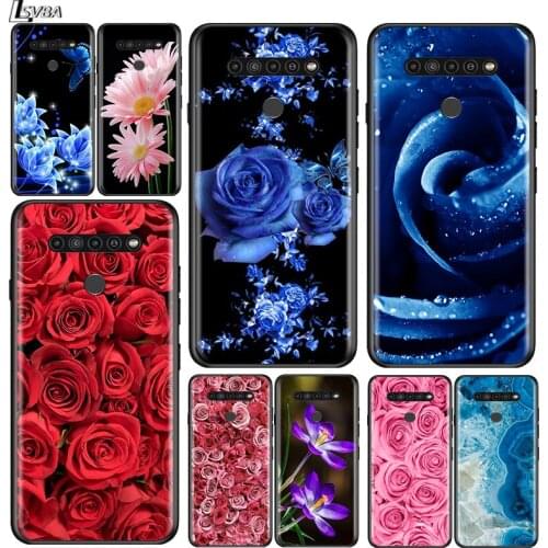 Large swath of pink flowers for LG G8 G8S G8X V30 V35 V40 V50 V60 ThinQ Q60 K40 K50 K51 K61 K71 K92 K62 K42 Black Phone Case