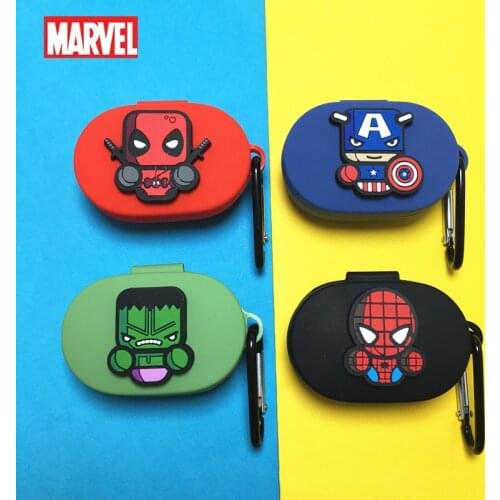 Marvel Earphone Case With Hook For Xiaomi Redmi AirDots 1/2 Soft Silicone Case Cover Wireless Bluetooth Earphone Cases Shell