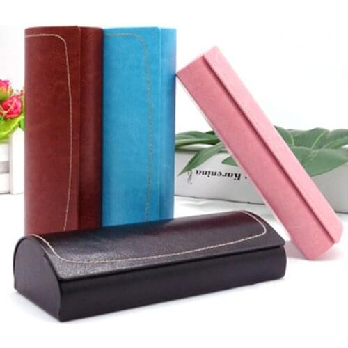Hot Selling Leather Spectacle Cases Men Women Myopia Glasses Box Handmade Reading Glasses PU Case Multicolor Eye Glasses Box