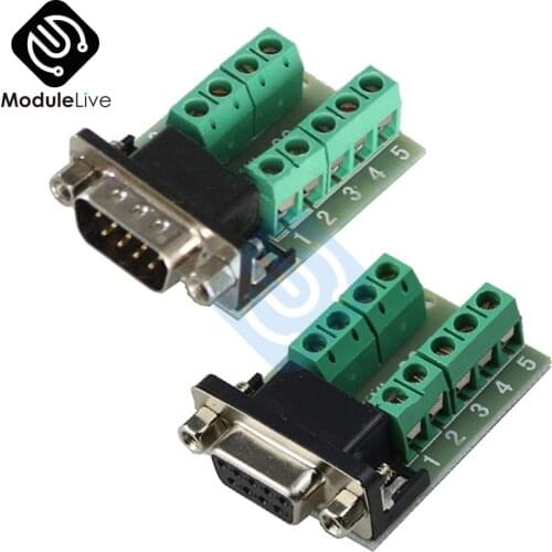 DB9 Male Female Adapter Signals Terminal Module RS232 Serial To Terminal DB9 Connector
