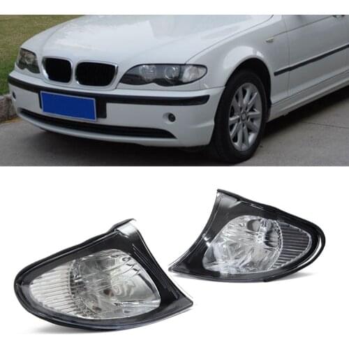 For BMW 2002-2005 E46 3-SERIES Facelift 4DR Sedan Corner Lights - Crystal Clear Lens 320i 325i 330i
