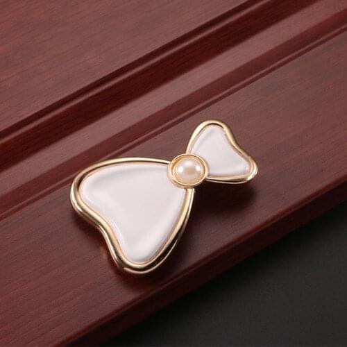 Door Handles For Interior Doors Lovely Bow Butterfly Model Solid Golden White Drawer Wardrobe Shoe Cabinet Zinc Alloy Knob Pull