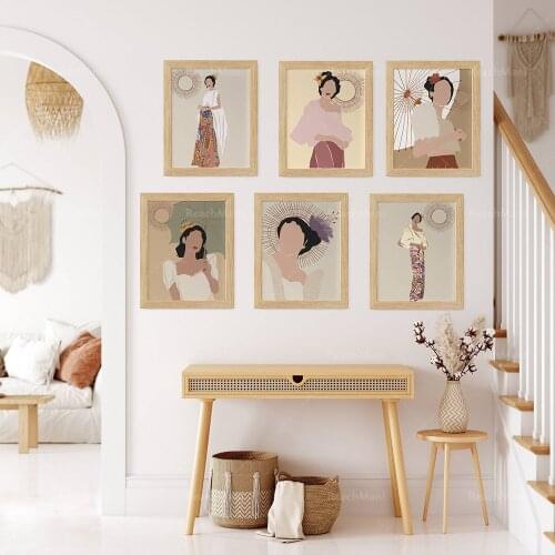 Philippines Gallery Wall Set, Philippines 6-piece Female Print Set, Gallery Wall Art Set, Fashion Wall Art Set, Bohemian Printab