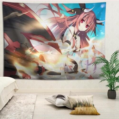 Custom Date a Live Printed Tapestries Beach Towel Yoga Mat Blanket Wall decoration Boho Decor Tapestry More Size