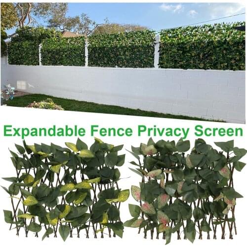 Artificial Ivy Hedge Expanding Trellis Fence Privacy Screen with Double Leaves Faux Ivy Fencing Panel for Patio Outdoor Decor