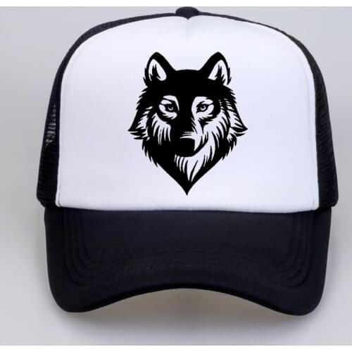 Men Wolf Trucker Caps Wolves Totem Hat Cap Men Cool Dad Baseball Cap Hip Hop Summer Mesh Trucker Hat