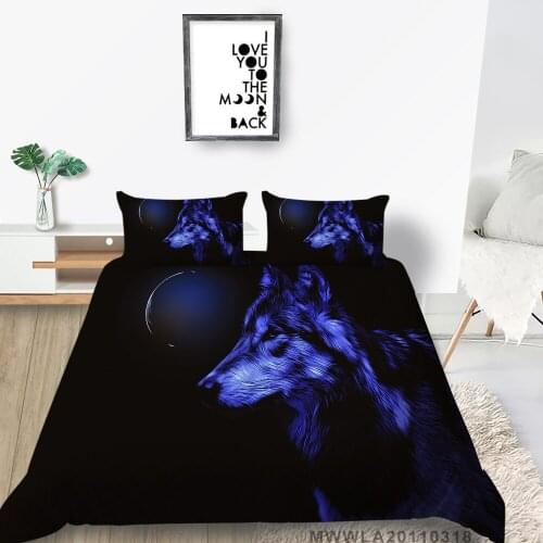 Hot Sale Bedding Set Wolf Fashion Mysterious Duvet Cover For Boys King Twin Full Single Double Queen 3D Animal Bed Set