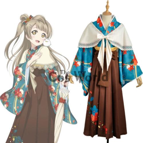 Love Live School Idol Project Minami Kotori Flower Tops Kimono Yukata Dress Uniform Outfit Anime Cosplay Costumes