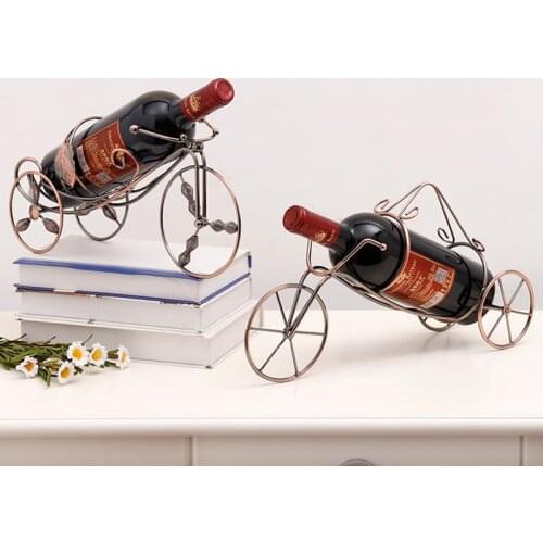 European style creative wrought iron metal tricycle portable wine rack home decoration living room bar wine display rack navidad