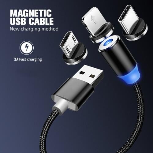 Magnetic Charger Cable Micro USB Cable For IPhone Samsung Huawei Xiaomi Charging Magnet Charger For Micro USB Type-C