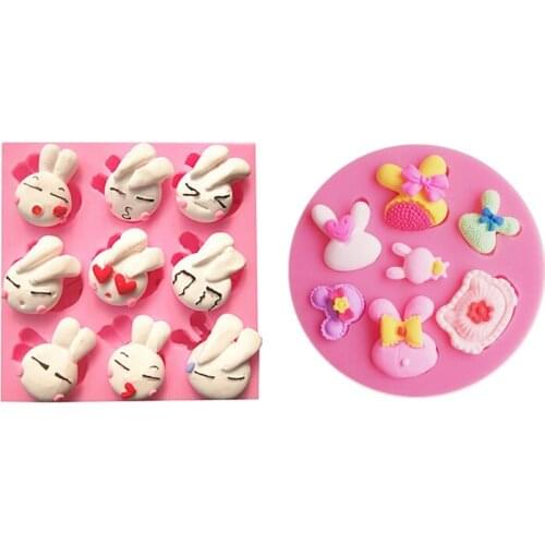 Cartoon Rabbit Cooking Tools Silicone Mold For Baking Of Cake Decorating Fondant Kitchen Accessories Bakery Mug Sugar Craft