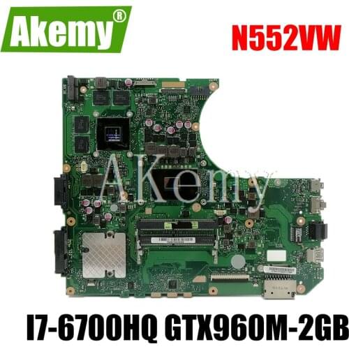N552VW Laptop motherboard For Asus VivoBook Pro N552VW N552VX N552V original mainboard HM170 I7-6700HQ GTX960M-2GB