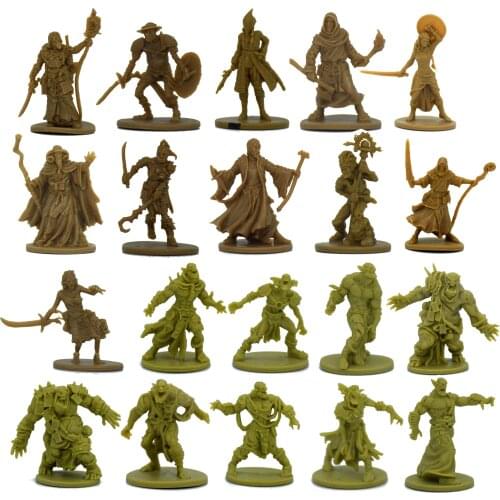 TRPG board game Zombicide miniature green horde heroes survivors warrior Knight Priest dwarf Warlock orc fantasy zombies figures