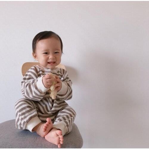 2021 new girls boys striped romper cotton autumn fashion babys jumpsuit 6-24 month WS181
