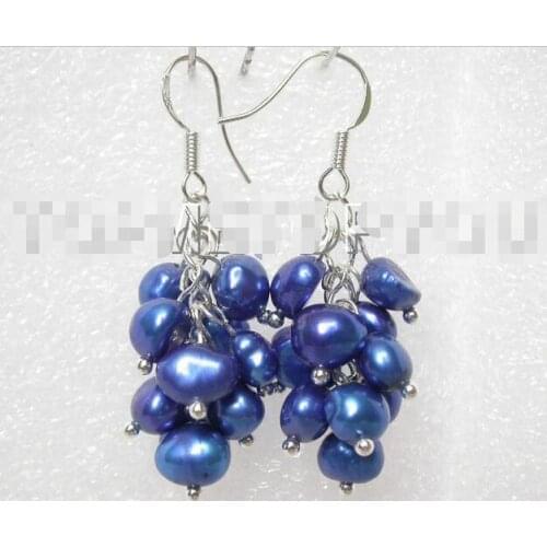 Wholesale price 16new ^^^^ Charming! blue Baroque pearls dangle earrings E411