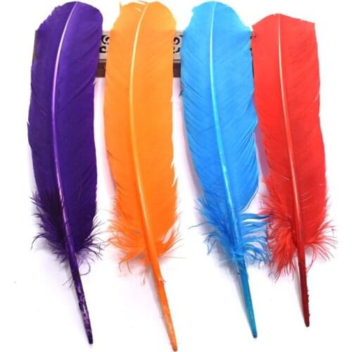 Wholesale10pcs/lot 25-30CM Beautiful and affordable Turkey feathers DIY hats Jewelry wedding decoration feathers for crafts