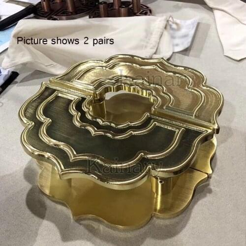 Half circular cloud shape garderobe wooden door ancient bronze door handle, hotel gate door handle