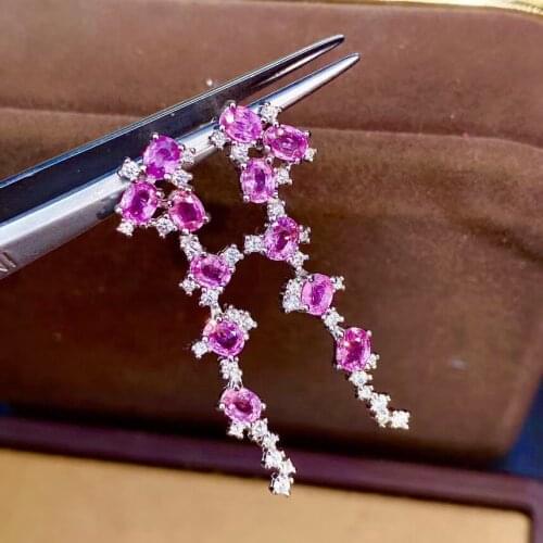 Simple Elegant Sapphire Earring Natural And Real 925 Sterling Silver Sapphire Earring