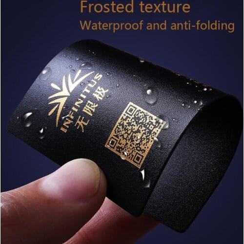 PVC Black Custom Business Card Red Blue Gold Foil Print Personalized Creative Gift Card Logo Printing Frosted Waterproof 200pcs