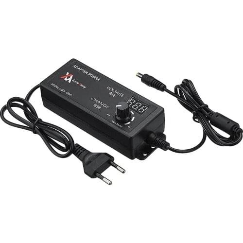 4-24V 2.5A 60W AC/DC Adjustable Power Adapter Supply EU Plug Speed Control Volt Display