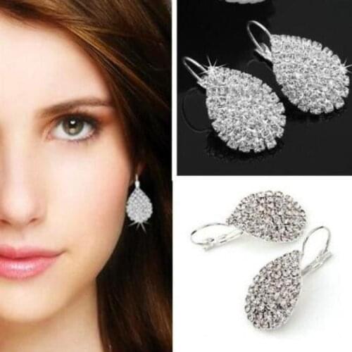 Ladies Wind Claw Chain Water Droplets Full Rhinestones Earrings, The New High-end Exquisite Earrings Women Bridal Jewelry