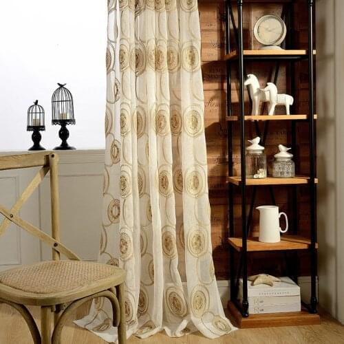 Circle Embroidered Modern Screens Tulle Curtains For Bedroom Sheer Window Curtain Rideau Voilage Rideaux Pour Le Salon Cortinas