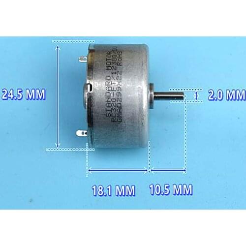 Standard RC-320-12380 Mini Motor DC 7.2 Volt 6V 9V 7400RPM Precious Metal Brush Electric Motor Reduction Round Mute Engine