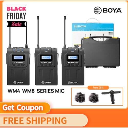 BOYA WM4 Pro K2 K1 BY-WM5 BY-WM8 UHF Wireless Microphone System Omni-directional Lavalier Microphone for ENG EFP DV DSLR